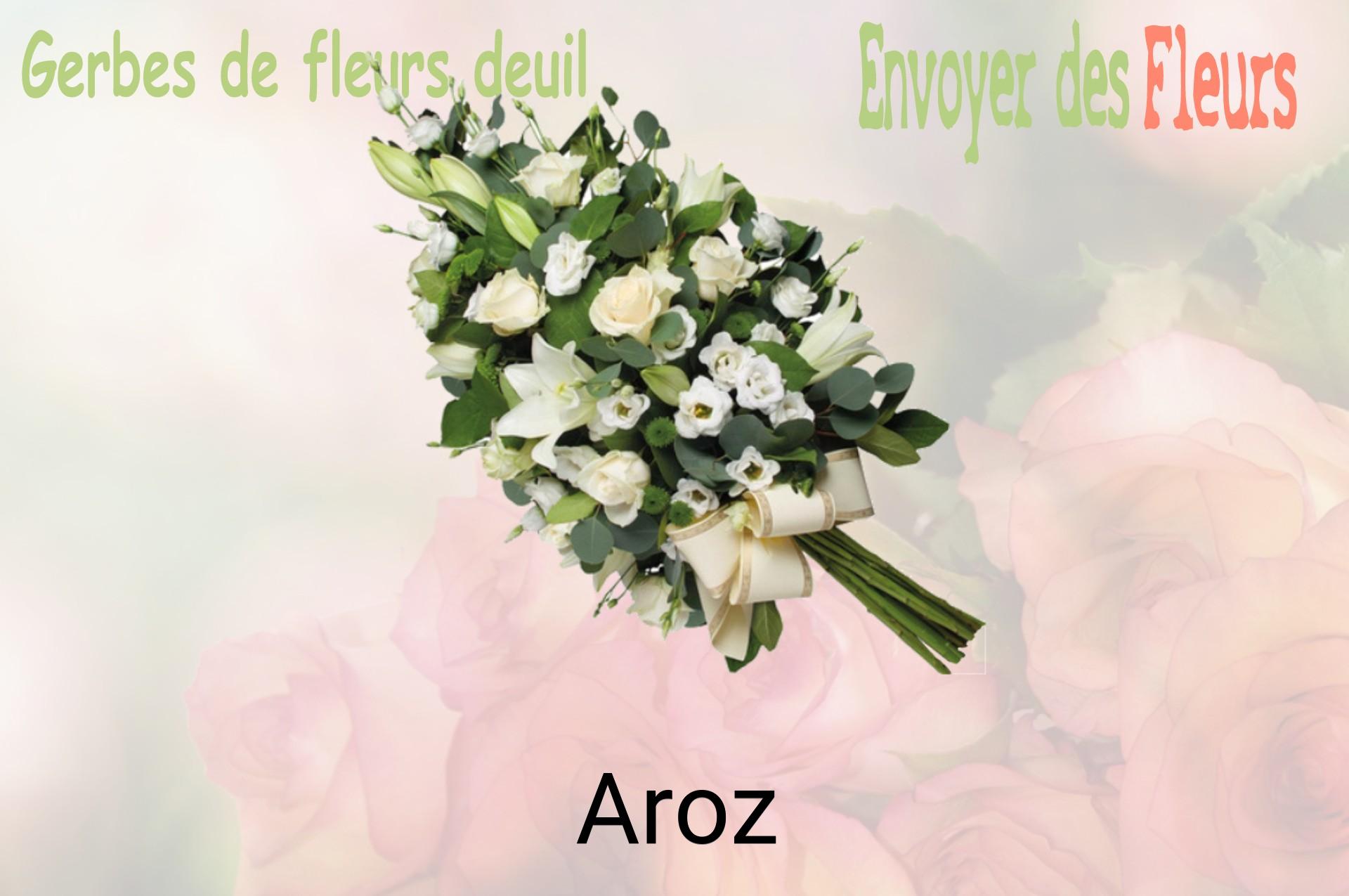 Gerbe de fleurs de deuil livrée à Aroz